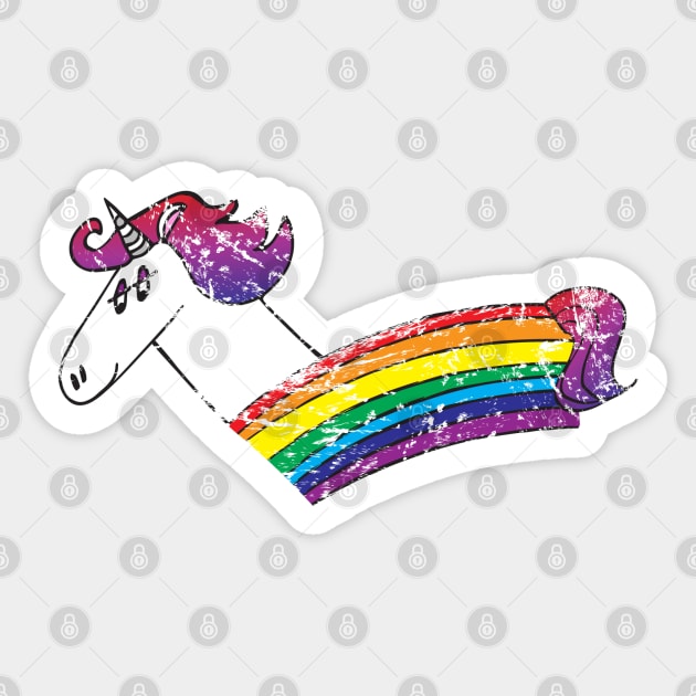 Retro Rainbow Unicorn Sticker by so_celia